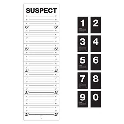 Afbeelding van Suck Uk Groeimeter Mugshot Junior Papier Zwart/wit 11 delig