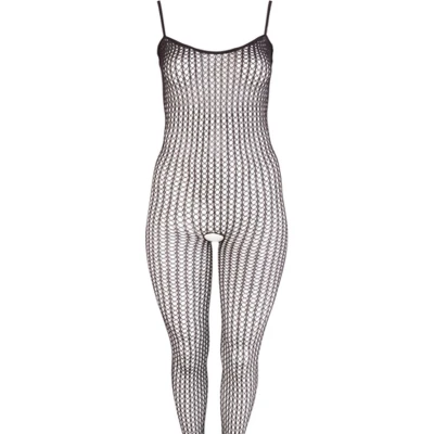 Afbeelding van Mandy Mystery Lingerie Catsuit met Mesh Ontwerp en Open Kruis voor Erotische Toepassingen Maat M/L Zwart