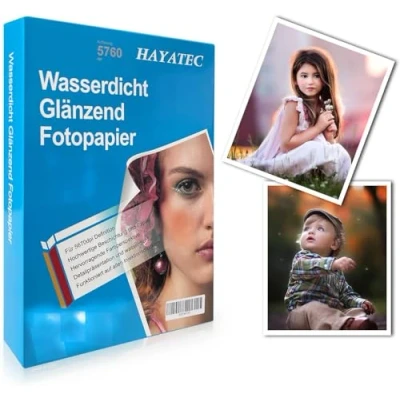 Afbeelding van 100 vellen fotopapier, glanzend, 13 x 18 cm, voor inkjetprinters, 240 g/m², fotokaarten, sneldrogend, waterdicht, glanzend wit