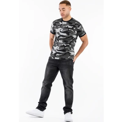 Afbeelding van Lonsdale Normale Passform Gunnista Tshirt print, Heren, Maat: 3XL, Camo grey