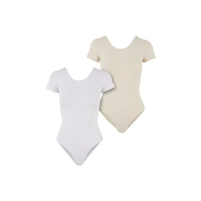 Afbeelding van Urban Classics Organic Stretch Jersey 2 Pack Bodysuit XXL Wit/Beige