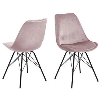 Afbeelding van Eetkamerstoel Bonn (2 stuks) fluweel oud Roze Velvet