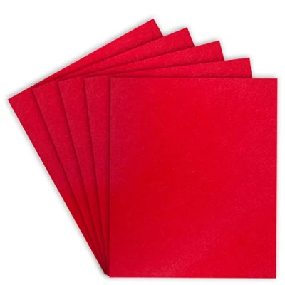Afbeelding van SAVITA 5 stuks 25,4 x 22,8 cm, 3 mm dikke viltvellen, vierkante harde knutselstof van hard vilt (rood)
