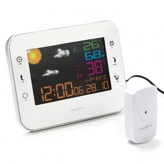 Afbeelding van Weerstation Nedis (Buitensensor, Klok, Hygrometer, Kalender, Touchscreen)