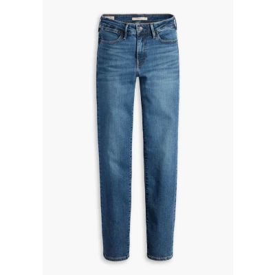 Afbeelding van Levi&#039;s dames 712 mid waist slim fit jeans met donkere wassing in de kleur Indigo, maat: W25/L28