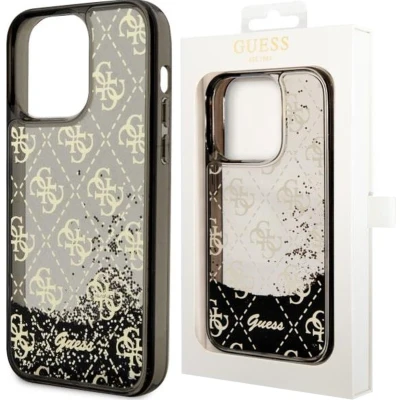 Afbeelding van Guess GUHCP14LLC4PSGK hoesje voor iPhone 14 Pro zwart Liquid Glitter 4G Transculent