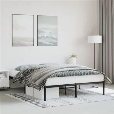 Afbeelding van vidaXL Bedframe Metaal Zwart 150x200 cm