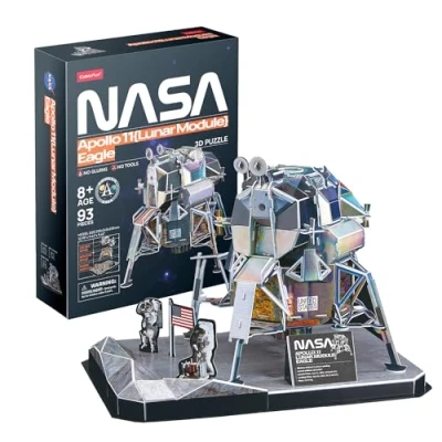 Afbeelding van 3D NASA module Lunar Eagle puzzel voor kinderen model om te bouwen volwassenen cadeau jongens van 8 jaar modellen en modelbouw 93 stukjes puzzels