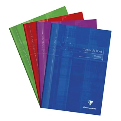 Image de Clairefontaine 3119C Un Cahier de Bord Agrafé 7 Classes A4 21x29,7 cm 48 Pages Papier Registre Vert 110 g Couverture Carte Pelliculée Couleur Aléatoire
