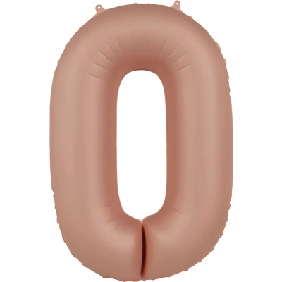 Afbeelding van Folat Folieballon Cijfer 0 Vintage Rose 86 cm