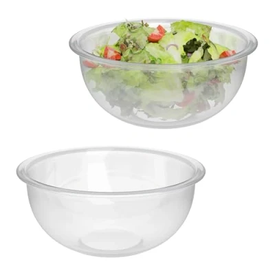 Afbeelding van Relaxdays saladeschaal set van 2 glas 2,4 liter mengkom serveerschaal