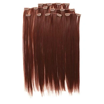 Afbeelding van Prettyland Antistatische clip in haarverlenging, 50 cm, lang, glad, mahoniebruin R06