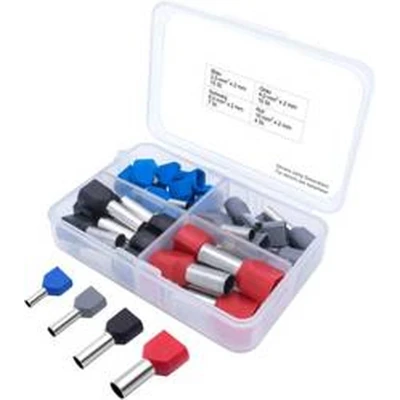 Afbeelding van TRU COMPONENTS T1903C026 Assortiment adereindhulzen 2.5 mm², 4 6 10 mm² Deels geïsoleerd Blauw, Grijs, Zwart, Rood 36 stuk(s)