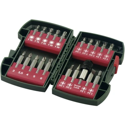 Afbeelding van Metabo 630454000 Bitset 20 delig Plat, Kruiskop Phillips, Pozidriv, Inbus, Binnen zesrond (TX)