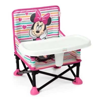 Afbeelding van DISNEY BABY Minnie Mouse stoelverhoger Pop &#039;n Sit Booster Binnen, buiten, praktisch en compact, snel opvouwbaar Roze