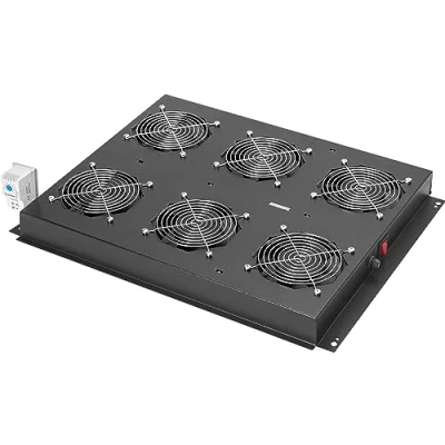 Image de DIGITUS Professional Unique DN 19 FAN 6 SRV B tiroir pour ventilateur de rack avec thermostat (6 ventilateurs)