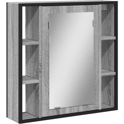 Afbeelding van vidaXL Badkamerspiegelkast 60x16x60 cm bewerkt hout grijs sonoma eiken