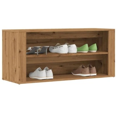 Image de vidaXL Banc à chaussures chêne artisanal 100x35x45cm bois d&#039;ingénierie857090