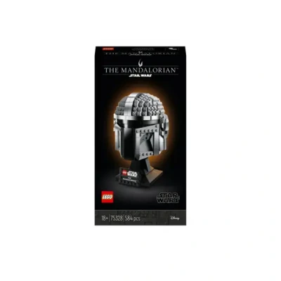 Afbeelding van Lego 75328 Starwars The Mandalorian Helm Metallic Glans Verzamelmodel 584 Bouwstenen Vanaf 18 jaar x 11 12 cm Compact Met naamplaat