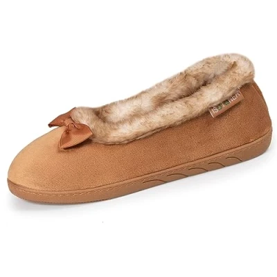 Afbeelding van Isotoner Chaussons Ballerines Femme, Camel, 38 EU