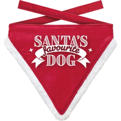 Afbeelding van Plenty Gifts Kerst Bandana Santa&#039;s Favourite Dog 22 x 25 cm