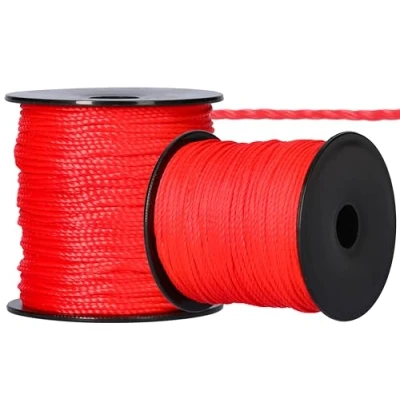 Afbeelding van ToolSpace Metselaarskoord, 100 m x 2 mm, rood, polypropyleen zijde, uitlijningskoord, loodkoord, duurzame bestrating, duurzaam en scheurvast, metselaarstouw voor waterpas