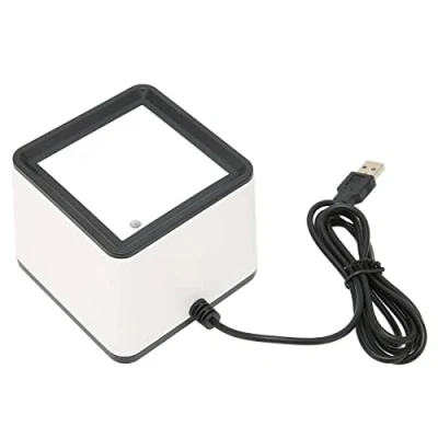 Afbeelding van Desktop Barcodescanner, 2D 1D QR Draagbare Multifunctionele All Ronde Handsfree Mobiele Betaling Barcodescanner voor Supermarkt