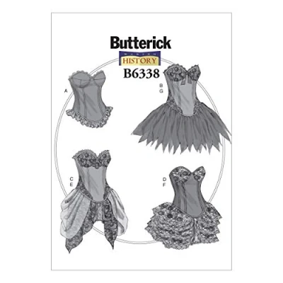 Afbeelding van Butterick Pattern 6338 Dameskostuum, maten 14 tot 52, meerkleurig, E5 (14 16 18 20 22)