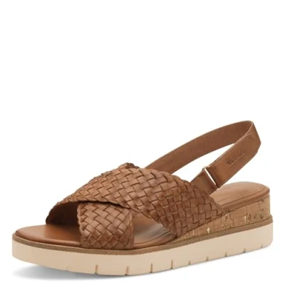Afbeelding van Tamaris Damessandalen met sleehak, 1 28251 44 cognac, 36 EU, Cognac., EU