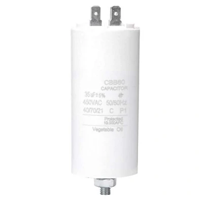 Afbeelding van CBB60 motorcondensator 35 µF 450 VAC ± 5%, schroefdraad M8, startcondensator voor rolluikcondensator,