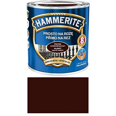 Afbeelding van Hammerite metaalbeschermingsverf, roestbescherming, 0,7 l, glanzend (donkerbruin glanzend)