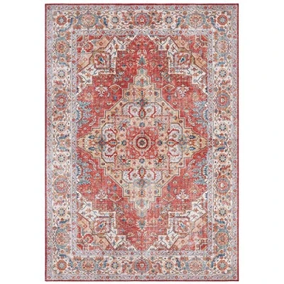 Afbeelding van Vintage Tapijt/Vloerkleed Sylla Rood/meerkleurig 80x200 Cm