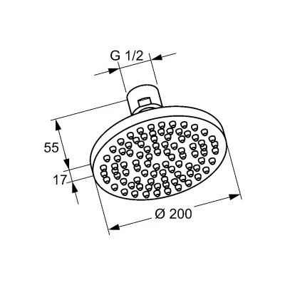 Afbeelding van Kludi schoteldouchekop 1/2&quot; met kogelgewricht (chroom)