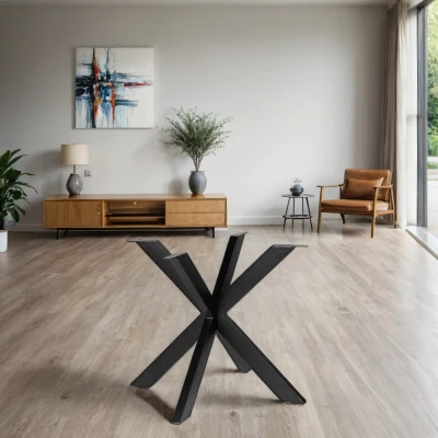 Afbeelding van Zita Home Tafelpoot matrix poot spin spoot voor eettafel metaal zwart
