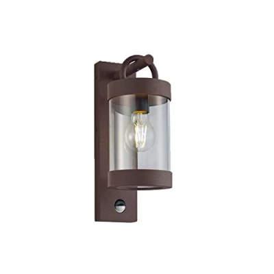 Afbeelding van Led buitenwandlamp met bewegingsmelder Lantaarn in roestlook