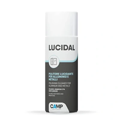 Afbeelding van CAMP Lucidal Polijstspray voor aluminium metalen en pvc met beschermende werking, ideaal het vernieuwen polijsten van oppervlakken, verwijdert snel halo&#039;s vingerafdrukken, gemaakt in
