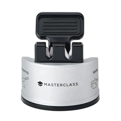 Afbeelding van Smart Sharp Dual Messenslijper, Handmatig, Geschikt voor Keramische en Kartel Messen, Zilver MasterClass Sharpen Up