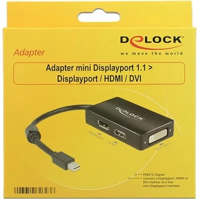 Afbeelding van Delock 62623 DisplayPort / HDMI DVI Adapter [1x Mini stekker 1x bus, bus 24+1 polig] Zwart Met Ferrietkern 16.00 cm