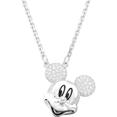 Afbeelding van Swarovski Disney 100 Pendant Mickey Ketting transparent/silvercoloured, Dames, Maat: One Size, Transparent/silver coloured