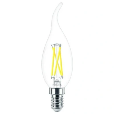 Afbeelding van Philips MASTER LED E14 Gebogen tip Kaars Filament Helder 2.5W 340lm 922 927 Dim To Warm Beste Kleurweergave Dimbaar Vervangt 25W