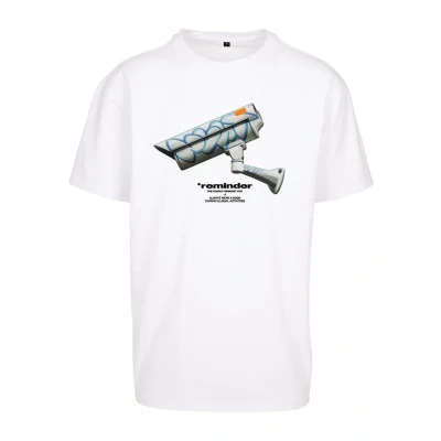 Afbeelding van Upscale by Mister Tee CCTV Oversize Tshirt print, Heren, Maat: Medium, White