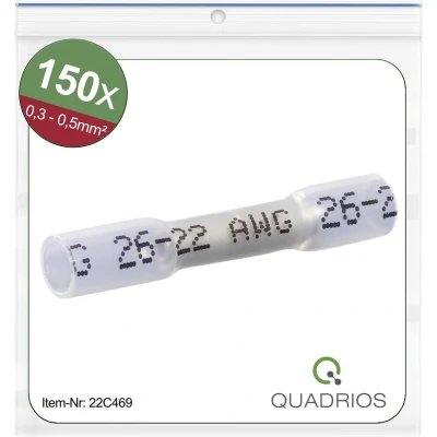 Afbeelding van Quadrios 22C469 Stootverbinder Met krimpkous 0.3 mm² 0.5 Volledig geïsoleerd Wit 1 set(s)
