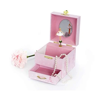 Afbeelding van TROUSSELIER Ballerina Muzikale Sieradenkistje Ideaal Cadeau voor Meisjes Glow in the Dark Night Romeo &amp; Julia Muziek Roze kleur