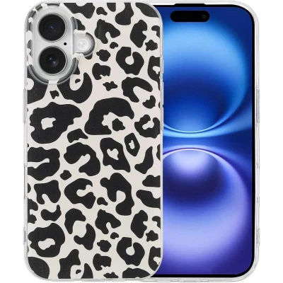 Afbeelding van imoshion hoesje Geschikt voor iPhone 16 Siliconen Design Meerkleurig / Leopard Transparent