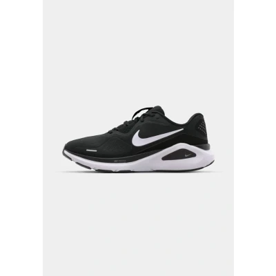 Afbeelding van Nike Performance Structure 26 Hardloopschoenen voor op de weg, Heren, Maat: 40, Black/white/wolf grey/metallic silver Textiel/ synthetisch