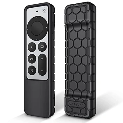 Afbeelding van FINTIE beschermhoes voor Apple TV 4K / HD Siri Remote 2022 2021 (3e en 2e generatie) gemaakt van siliconen, licht, antislip, schokbestendig, zwart