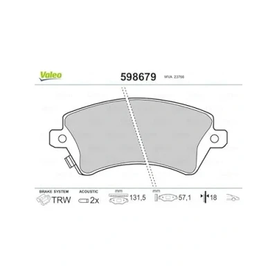 Afbeelding van Valeo Remblokset 598679