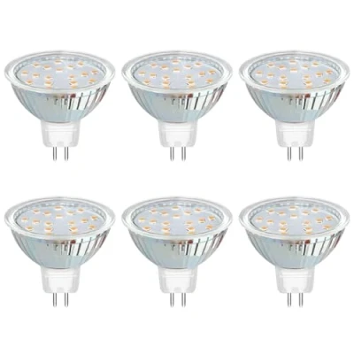 Afbeelding van GU5.3 led lamp, 12 V, 3 W, warmwit, 3000 K, 300 lm, Ø 50 mm, MR16, 120 graden, komt overeen met GU5.3, 20 halogen, AC/DC spot voor keuken, kast, niet dimbaar, 6 stuks