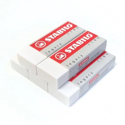 Afbeelding van STABILO Legacy gum, kunststof, wit, 5 stuks