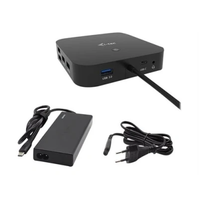 Image de i Tec USB C Dual Display Docking Station with Power Delivery d&#039;accueil / Thunderbolt 3 2 x DP 1GbE avec Universal Charger 77 W Europe